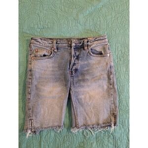 Free People Size 25 We The Free Avery Bermuda Shorts Denim Distressed Button Fly